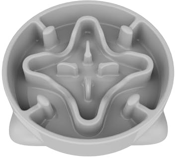 Slow Feeder Dog Bowls Medium Breed, Dog Food Bowl Medium Anti-Choking Bloat Stop Puzzle Healthy Eating Bowl (Gray, 2 Cup)
