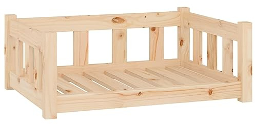 Lit pour chien 75,5x55,5x28 cm bois de pin solide