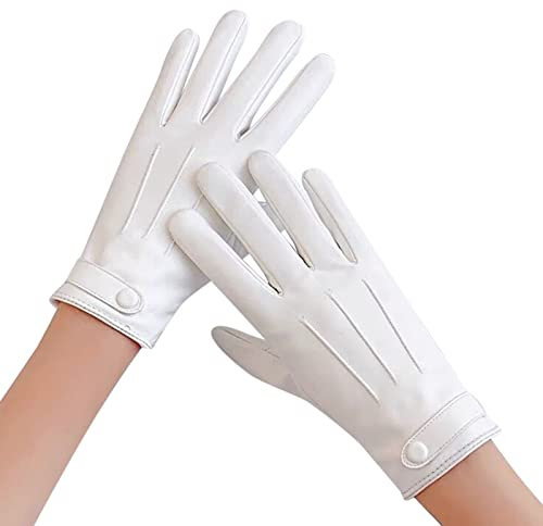 Lederhandschuhe Damen Gefüttert, Touchscreen Radfahren Winter Wildlederhandschuhe Leather Gloves Winddicht Wasserdichte Lederhandschuhe Fahrradhandschuhe Warme Gefüttert Handschuhe Winterhandschuhe