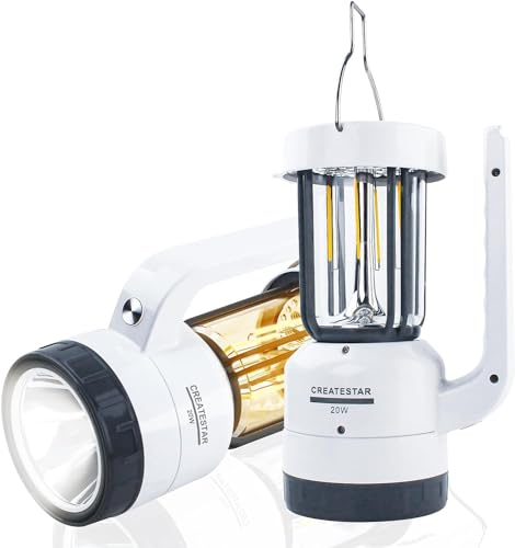 CREATESTAR Lanterna da Campeggio Ricaricabile, Lanterna Torcia LED, 7 Modalità Lampada Campeggio con Batteria Ricaricabile, Touch Control Lampada da Tavolo Impermeabile per Pesca Tenda Emergenze