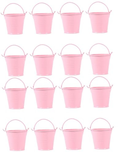 YARNOW 16 Stück 8 Stück Blumentopf Mini-Mülleimer Für Eimer Kleine Metalleimer Halloween-Korb Mini-Osterkorb Auto-Mülleimer Mini-Rosa-Eimer Körbe Rosa Mülleimer Auto