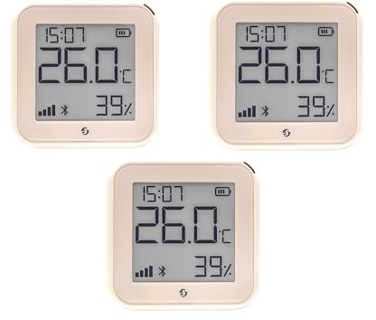 SHELLY WLAN-Temperatur- u. Feuchtigkeitssensor Plus H&T Gen. 3, BT, Ivory, 3 Stück