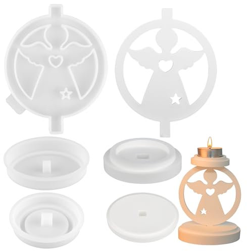 Silikonform Engel, 3 Stück Silikonformen Gießformen, 3D Gießformen Ostern Engel Kerzenformen mit Base, Silikonform Ostern Engel für Pflaster, Kerzen, Osterdeko und Bastelarbeiten