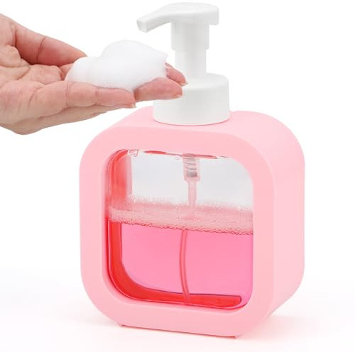 Segbeauty Dispenser Sapone Schiuma, 1 Pezzi 500ml Dispenser Sapone Bagno, Plastica, Vuote, con Pompa in Schiuma, Accessori Bagno Moderni
