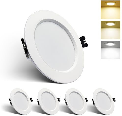 Großcat Faretti LED da Incasso per Cartongesso 10W, 3000K Caldo 4000K Neutro 6000K Freddo faretto da incasso, alluminio Lampada da Incasso per Bagno Cucina, Diametro Foro Ø90-100mm, Set di 4