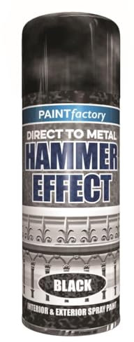 RAPIDE PF Hammer Effect Spray Paint Black 400ML - Direct to Metal, All-in-One Primer, Undercoat & Top-Coat | Ideal for Rust-Free Metal Surfaces | Excellent Coverage & Adhesion