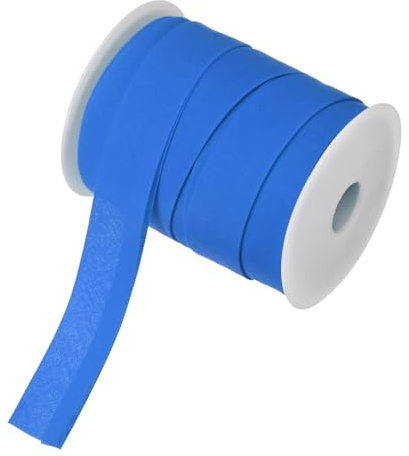 M METERXITY Double Fold Bias Tape 1 Inch 25 Yards Cotton Bias Binding Tape Bulk Double Fold Bias Tape for Sewing/Seaming Hemming/Binding//Quilting/DIY Craft [Bright Blue]