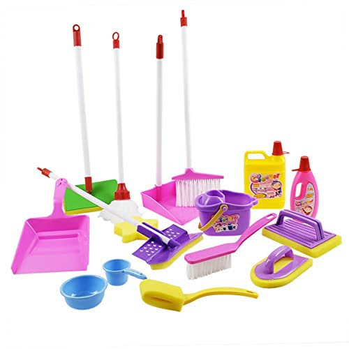 ADOCARN 1 Satz Reinigungsspielset putzset reinigungsset Kinderputzset Kinderputzgeräte Reinigungsgeräte für Spielhäuser Reinigungsgeräte für Plastik Colorful