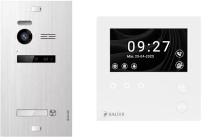 SCHUTZER Balter EVO HD Videocitofono per 1 casa di famiglia | Monitor touchscreen da 7 + fotocamera Full HD | Espandibile a 4 monitor e 1 stazione di porta (argento senza Wi-Fi, 1 monitor)