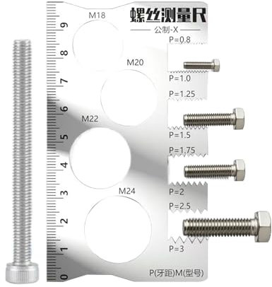 Stainless Steel Screw Thread Gauge Tool, Bolt Thread Gauge - Screw Measuring Tool | Space Saving Measuring for Bit Bolt Nut Craft Industry and Home Use Too
