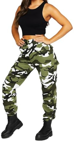 Bikers Gear Women Motorcycle Jeans - Protective Kevlar Camouflage Motorcycle Trousers Armoured Ladies Cargo Trousers/Pants with CE Armour (UK, Numeric, 14, Regular, Regular, Grey)