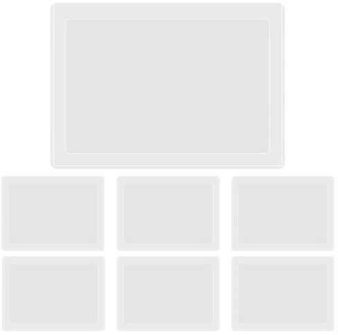 ZSUIQIN 7 pezzi Buste Trasparenti per Documenti, Tasche Raccoglitore A4, Porta Cartelli in PVC - formato DIN A4, Aperte, Forate, in Plastica Per Ristorante, Caffetterie, Ufficio, Foto (Orizzontale)