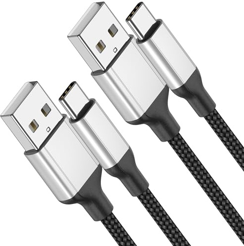 USB auf USB C Ladekabel kurz 20cm, 2 Stück 3A Schnellladekabel - Schwarz | USB Kabel Typ C Ladekabel und Datenkabel Kompatibel mit Huawei Samsung Galaxy S23 S22 S21 S20 Ultra Google Oneplus Xiaomi