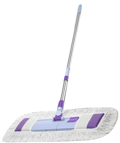 SIXRUN Trapeador Plano, Adsorción Eficiente de Polvo y Suciedad, Trapeador de Limpieza Flexible para Limpiador de Pisos, Telescópico de Acero Inoxidable para el Hogar, 33,86-49,21 Pulgadas