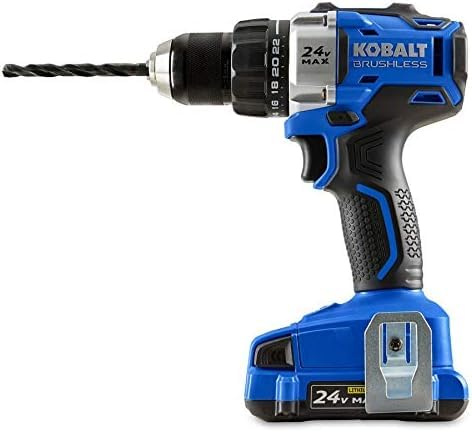Kobalt Taladro sin escobillas inalámbrico de 24 voltios de iones de litio (Li-ion) de 1/2 pulgadas con batería y funda suave