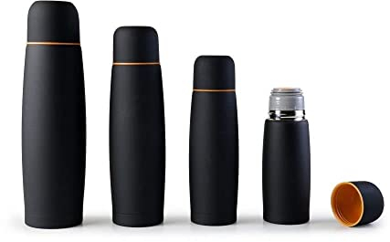 IBILI Ibili_745803 Termo para líquidos abombado, Negro, 350 ml