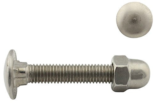 Flachrundschrauben mit Hutmuttern (hohe Form) - M8x30 - (50 Stück) - Vollgewinde | Schlossschrauben - DIN 603 / DIN 1587 - Edelstahl A2 (V2A) - SC603 / SC1587