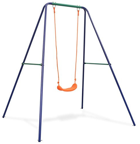 Festnight Aire de Jeu Portique Balançoire pour Enfant Orange