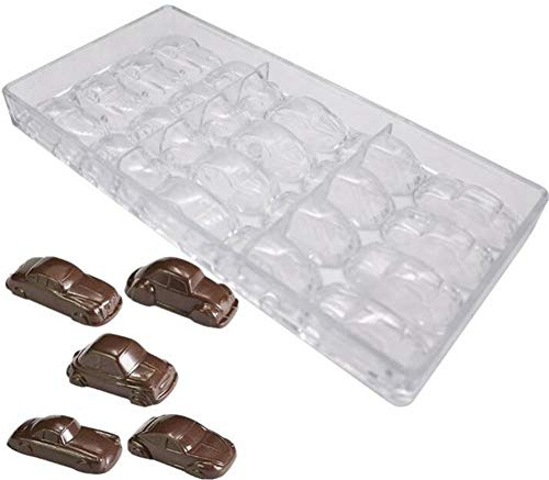 Molde de policarbonato transparente de 20 agujeros para coches, molde de barra de chocolate, manualidades, para repostería de dulces, hornear, molde para bandejas de hornear para boda, cumpl