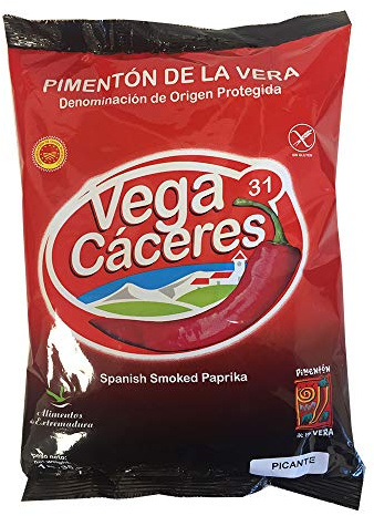 1 kg de Pimentón Ahumado Picante de la Vera, con denominación de Origen Protegida en Saco
