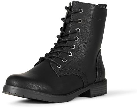 Amazon Essentials Damen Kampfstiefel mit Schnürung, Schwarz, 39 EU