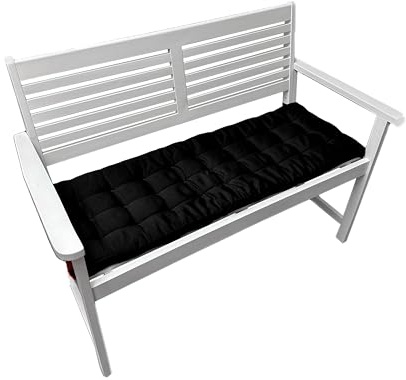 Brandsseller Cojín de Banco 120x40x4 cm – para Banco de jardín y Banco de Comedor – Impermeable, fácil de Limpiar y Acolchado Suave – Uso Interior y Exterior – Negro