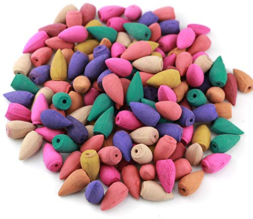 Kyduu 300Pcs Rückfluss Räucherkegel, Natur Backflow Incense Räucherkegel, Natürliche Aromatische Sticks Backflow Räucherkerze, Mix 9 verschiedenen Düfte Incense Cones