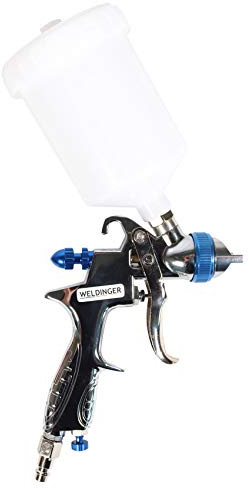 WELDINGER HVLP-Spritzpistole mit Fließbecher Luftverbrauch nur 28-113 l/min