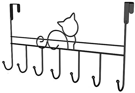 DCFV Über Türhaken, Über Dem Türhänger Mit 7 Haken, Schwerlasttürbügel for Mäntel Roben Hüte Kleidung Handtücher, Hängende Handtuchständer Organizer, Platzsparende Badezimmerhaken (Size : B)