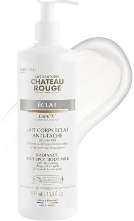 Laboratoire Chateau Rouge - Lait corps hydratant Eclat 400 ml – Lait hydratant corps pour peaux sèches 24h – Effet Anti-Pigmentation Visible en 4 Semaines – Fabriqué en France