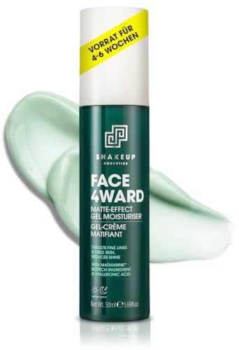 Shakeup Cosmetics - Gesichtsgel für Männer, mattierendes Feuchtigkeitsgel, leicht und nicht fettend, reduziert Glanz, mit Hyaluronsäure, vegane Hautpflege, 50ml
