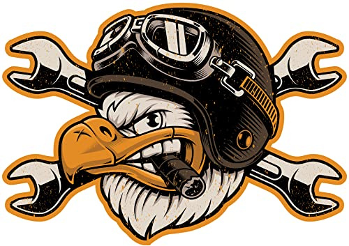 Samunshi Vintage Adler Aufkleber Autoaufkleber für Motorrad Fahrrad Roller oder Auto Sticker Chopper Hot Rod Bopper Enduro Motocross Rockabilly Vintage Retro (20x14cm Vintage Adler)