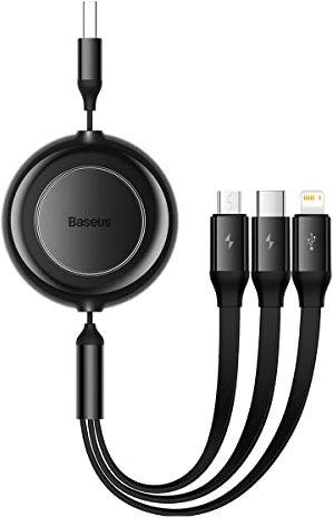 Baseus CABLU alimentare si date Bright Mirror 2 One-for-three Retractable, pt. smartphone, USB la Micro-USB + Lightning Iphone +