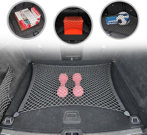 Floor Style Automotive Elastic Trunk Mesh Cargo Net for Volvo XC60 2017-2024 - Premium Trunk Organizer and Storage - Luggage Net for Crossover- Best Car Organizer for Volvo XC 60