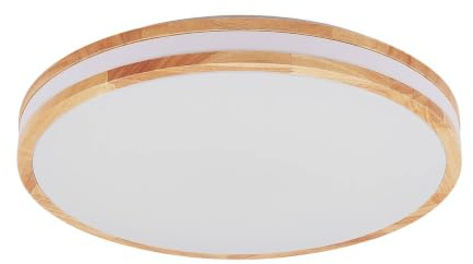 Lindby LED Deckenlampe Holz Ø49,5 cm, mit Fernbedienung dimmbar wechselbare Lichtfarbe 30W Wohnzimmerlampe Deckenleuchte Esszimmer