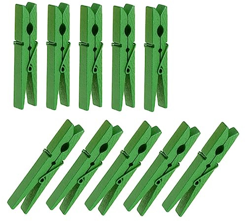 40PCS Wooden Clothes Pegs, Laundry Pegs, Photo Display Clips, Wood Craft Clips, Wooden Pegs Clothespins Clothes Pins, Decorative Green Clips for Photos Pictures Cards DIY Crafts Arts Home/Party Decor
