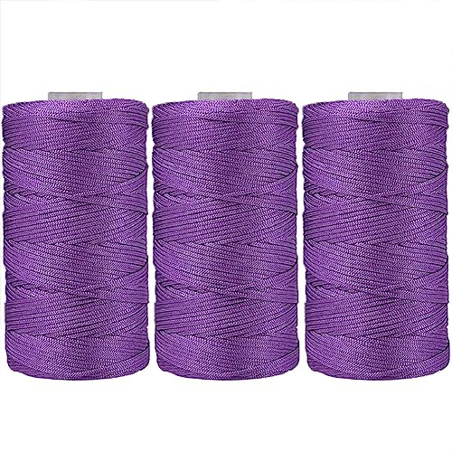 Uposao Makramee Garn 3 Stück Baumwollgar Bunt Baumwollschnur Hand Knitting Yarns Mercerisiertem Eishanffaden für DIY Handwerk Blumenampel Pflanze Aufhänger Stricken Makramee Häkeln Knüpfen 100g/Rolle