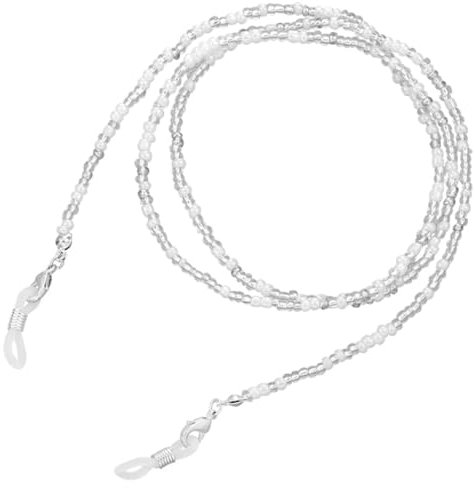 Wiederverwendbare Brillenkette für Teenager – niedliches Perlenband aus Metall und Glas, modisches Accessoire, Einheitsgröße, Perle und Metall, Kein Edelstein