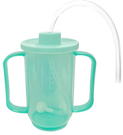 JIAHG Convalescent Drinking Sippy Cups with Extended Straw, Spill Proof Liquid Feeding Cup, Dysphagia Cup, Drinking Assistant Bottle Utensils for Elderly Disabled, Handicapped, Stroke, Parkinson Aids