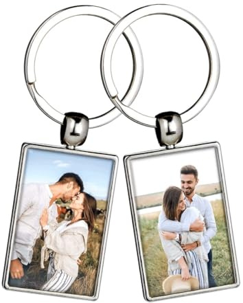 DEREGALOOS Llavero Personalizado con foto a Doble Cara. Llaveros originales con foto para Regalo. Regalos personalizados con Foto. Detalles originales. (Metal Bola)