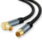 Thzzhnno TV Aerial RG6 Coaxial Cable Right Angle 5M, 90 Degree Angled Male to Straight Female, Coax Cord for HDTV, CATV, DVB-T2/C/S, Cable Modem, Radio, Satellite Receivers
