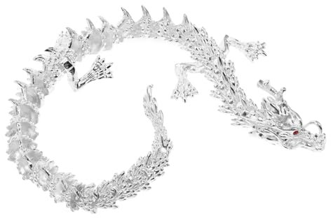 CORHAD Drachenstatue Mit Beweglichen Gelenken Metallchinesischer Drache Handwerk Drachenskulptur Für Home Office Desktop Dekoration Drachendekor Für Wohnzimmer Tv Stand Weinregal