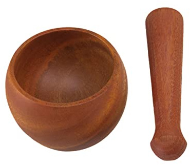 MAGICLULU Presse-ail Bois Bol à Ail Presse-ail Ustensile De Cuisine Pour Broyer Épices Et Ingrédients