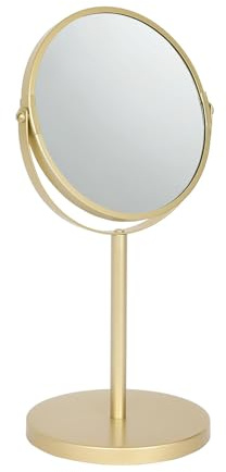 Harbour Housewares Standspiegel - 2X Vergrößerung - 18.5cm x 34.5cm - 1x Gold Badezimmer Frisiertisch Bilden Eitelkeit Rasieren Spiegel