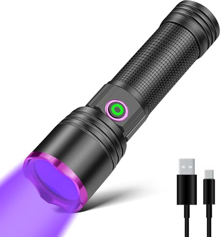 XLENTGEN UV Light Torch 365nm, Black Light Ultraviolet Torch, for Resin Curing Fishing, Dry Glue, Minerals Ringworm, Fluorescent, Scorpion, Rockhounding, Pet Urine Detector