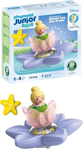 PLAYMOBIL JUNIOR Aqua & Disney | Tinkerbells magische Feen-Schwimmblume | Nachhaltiges Wasserspielzeug ab 1 Jahr | Geschenk für Kleinkinder | Fördert Kreativität & Rollenspiel | 71772