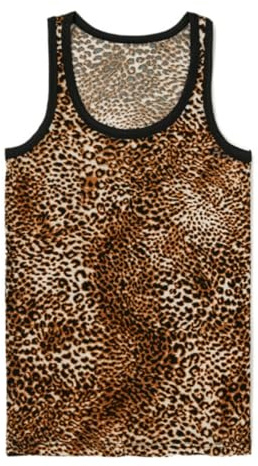 Camiseta sin mangas con estampado de leopardo para hombre, chaleco deportivo suave sin mangas y ajustado para hombre, camiseta sexy con estampado de leopardo para fiestas discotecas clubes actuaciones