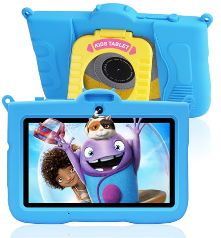 tblrax 7 inch Android 13 Kids Tablet for Kids, 8GB RAM 64GB ROM 128GB Expansion Kids Software Pre-Installed Parental Control WiFi Bluetooth Educational Tablet with Case