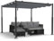 VOUNOT® Pergola Rétractable Coulissante 3x3m Tonnelle de Jardin Abri Soleil Terrasse Extérieur Structure Métal Toile Polyester 180g Haute Densité pour Jardin Gris Foncé