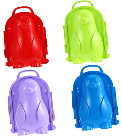 CHICAMPERA Schneeballmacher 4 Stück für Kinder Pinguin Clip Spielzeug Outdoor Schneeballform Klammer für Schnee